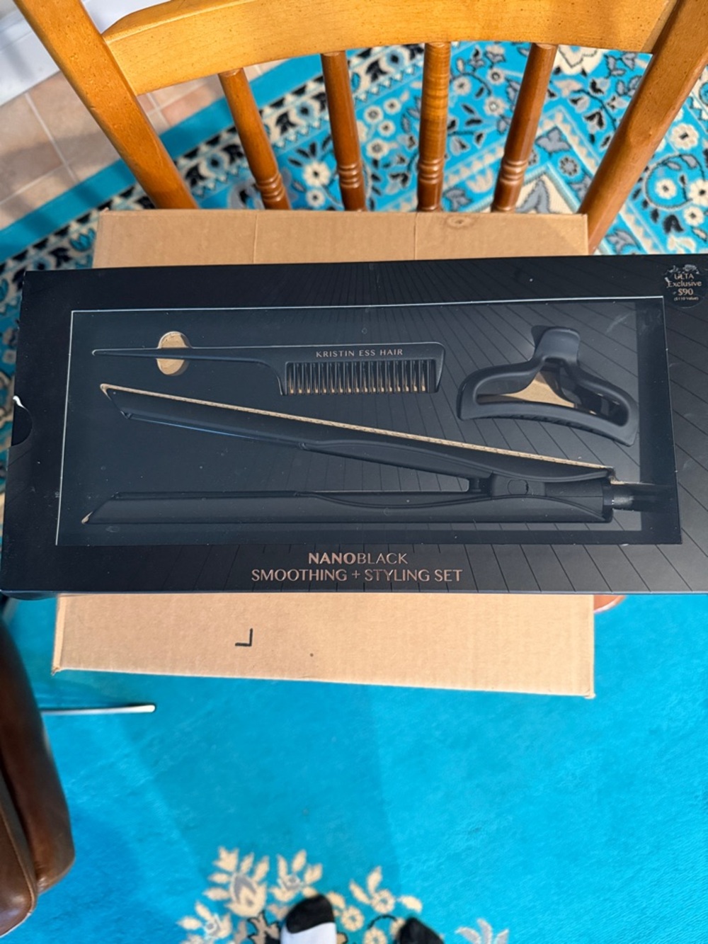 Kristin Ess Hair NanoBlack Smoothing + Styling Set - Black